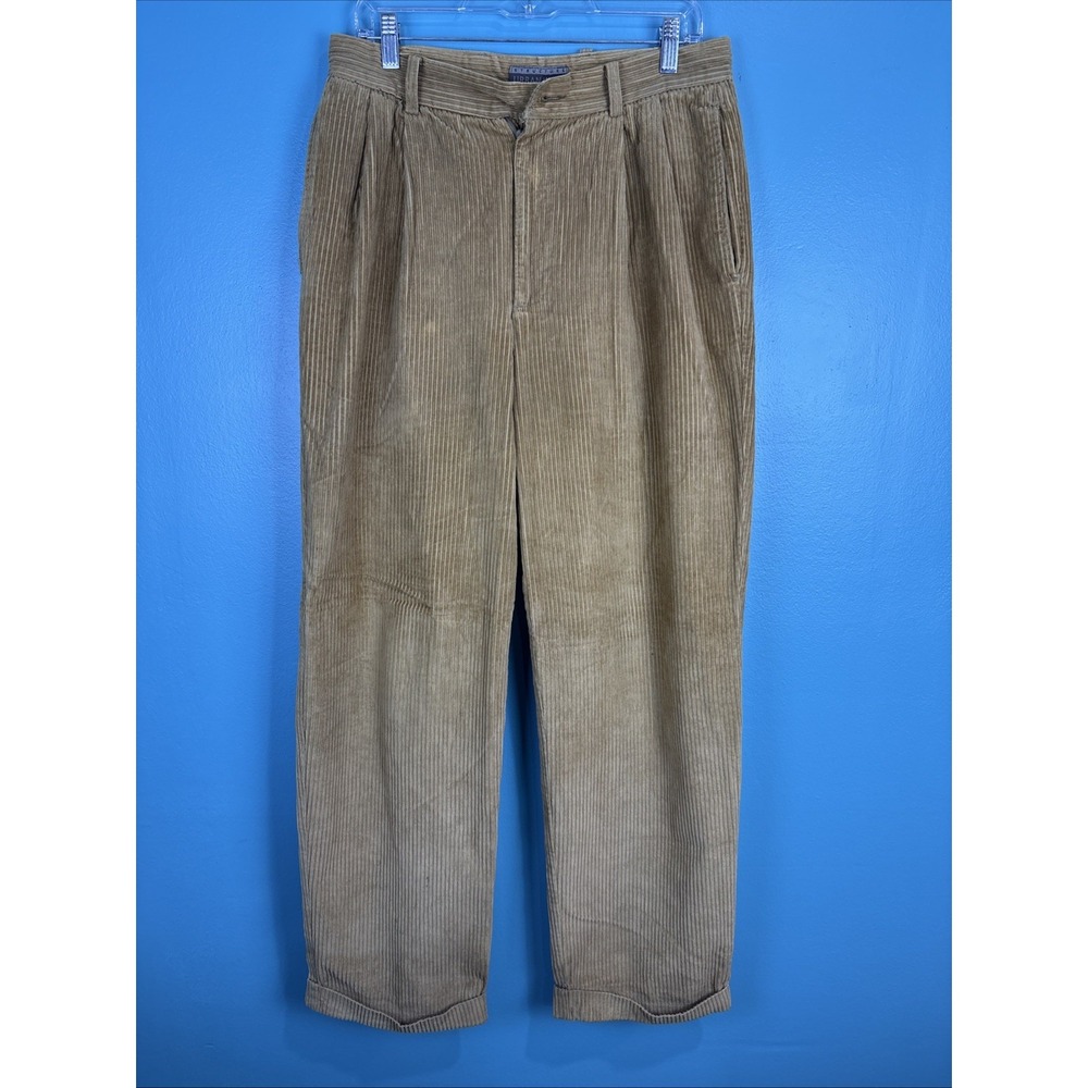 VTG Structure Corduroy Pants Mens 32x32 Khaki Tan Y2K Skater Grunge Baggy
